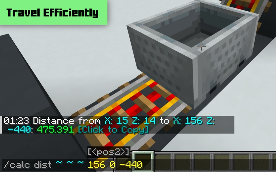 /calc dist measuring a minecart route